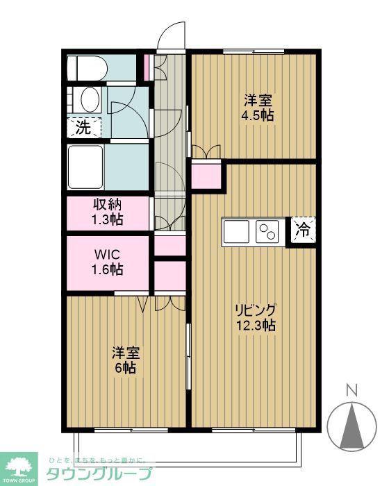 メゾン菊名A棟(2LDK/2階)の間取り写真