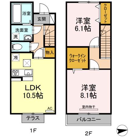 メゾン ド シャルム(2LDK/1階)の間取り写真