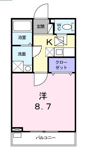 サン フィオーレ(1K/1階)の間取り写真
