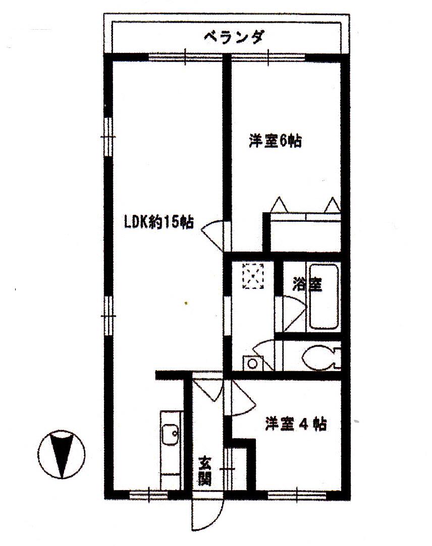 大貫マンション(2LDK/2階)の間取り写真