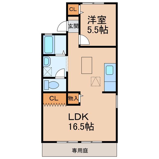 サンハウス(1LDK/1階)の間取り写真