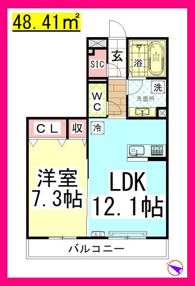 DL リヴェール湘南(1LDK/3階)の間取り写真