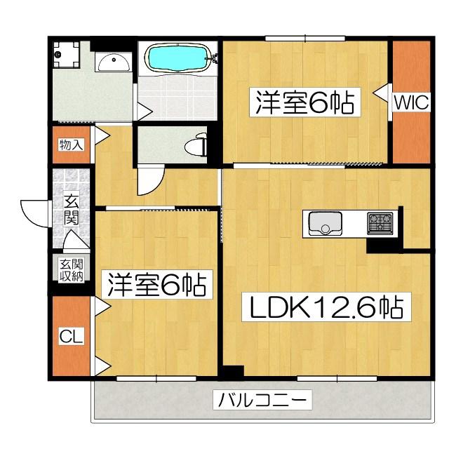 D-ROOM勝部3丁目工事(2LDK/3階)の間取り写真