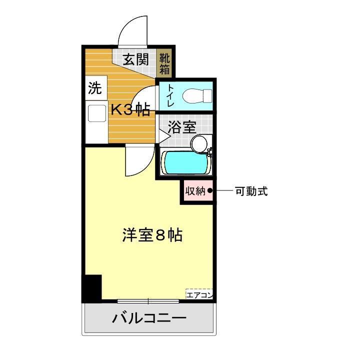パラディアン一の宮(1K/2階)の間取り写真