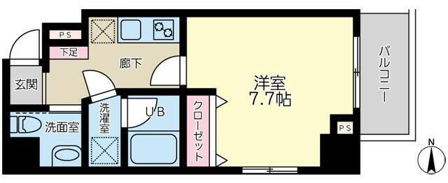 ジェイステージ南砂町(1K/4階)の間取り写真