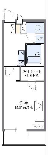 レオパレスルームス北越(1K/2階)の間取り写真