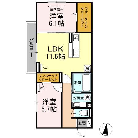 ノースラックみすず(3LDK/2階)の間取り写真