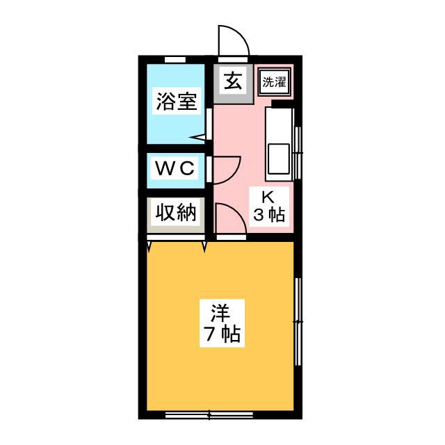 プチセゾンハラダ(1K/1階)の間取り写真