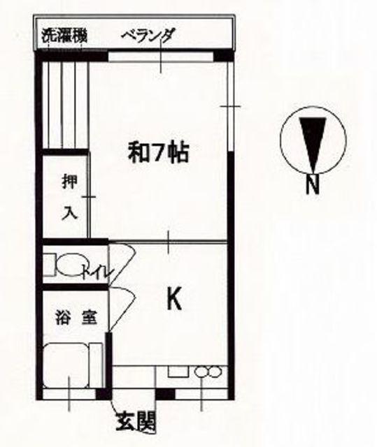 守屋荘(1K/2階)の間取り写真
