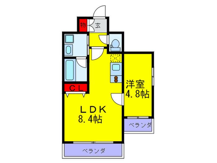 PREGIO都島(1LDK/3階)の間取り写真