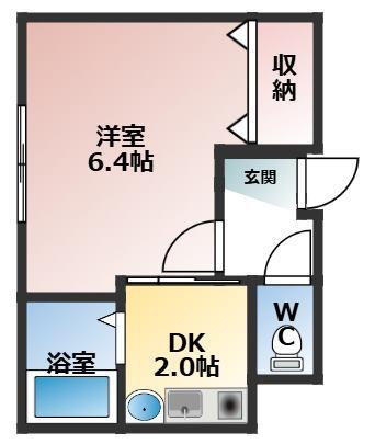 ミウーエスパース(1DK/1階)の間取り写真
