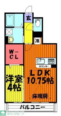 アベニュー住吉(1LDK/1階)の間取り写真