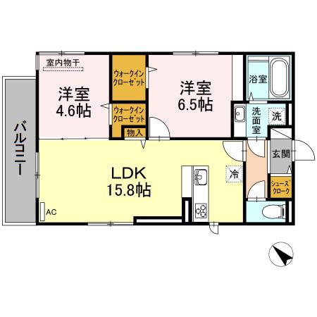 D-ROOMパル(2LDK/3階)の間取り写真