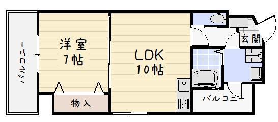 アンジェロポストVII(1LDK/5階)の間取り写真