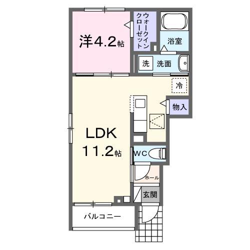 メゾンリリー(1LDK/1階)の間取り写真
