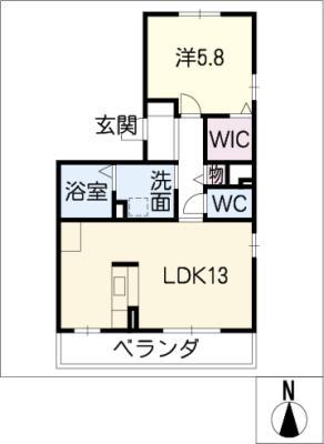 フィオーレ(1LDK/3階)の間取り写真