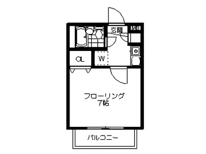 オークガーデン(1K/1階)の間取り写真