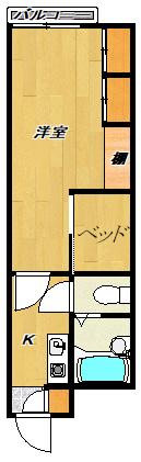 ICHI灰塚テラス(1K/2階)の間取り写真