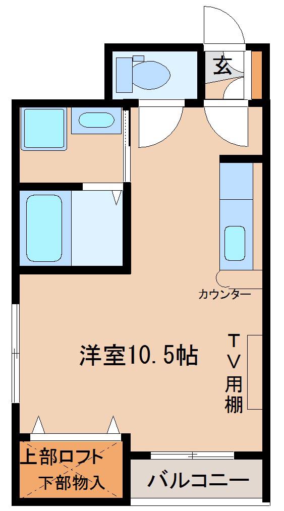 キャッスルワン(ワンルーム/1階)の間取り写真