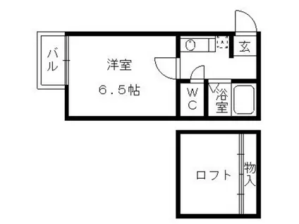 モアハイツ井尻(1SK/2階)の間取り写真