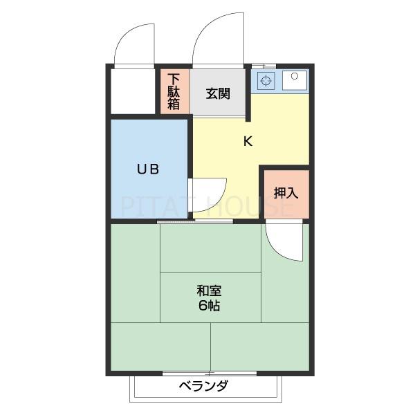 秀和コーポ(1K/3階)の間取り写真