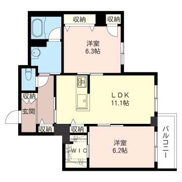 ポルト ボナール(2LDK/1階)の間取り写真