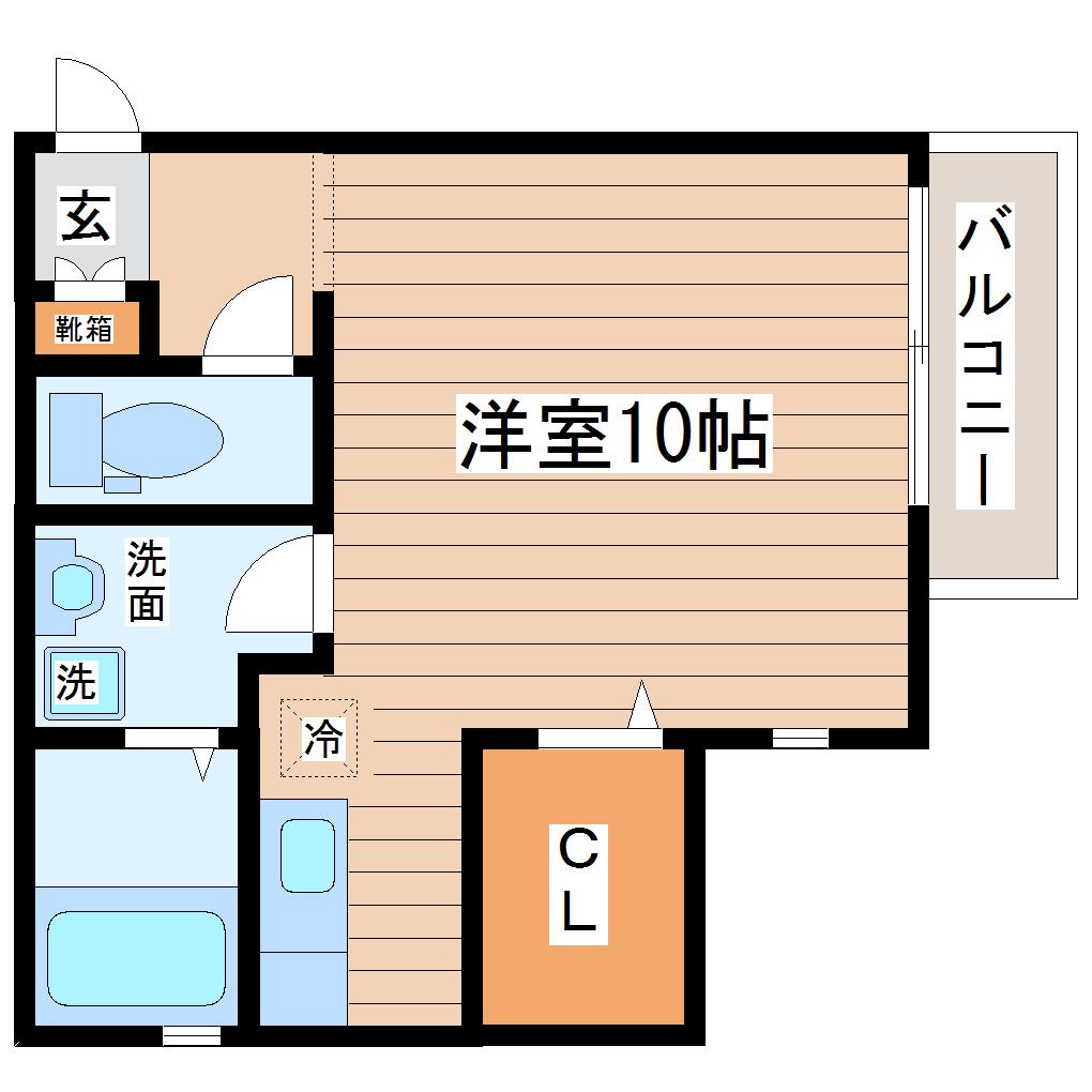 サンシティ山手町(ワンルーム/3階)の間取り写真