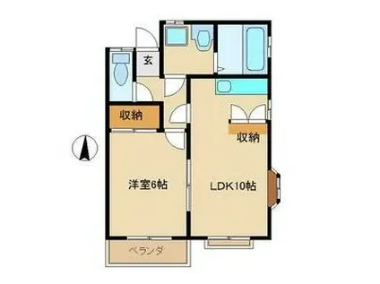ベラカーサ セコンド(1LDK/1階)の間取り写真