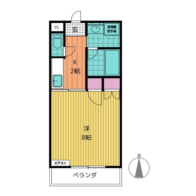 コーポアンビション(1K/1階)の間取り写真