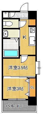NO.111 CLUB ORIENT BLD TRADING TOWER(2K/10階)の間取り写真