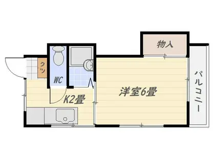 セジュール郡元(1K/2階)の間取り写真