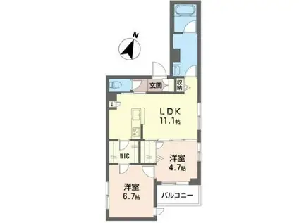 千葉市中央区新宿2丁目シャーメゾン(2LDK/2階)の間取り写真