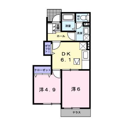 ザナドゥB・C(2DK/1階)の間取り写真
