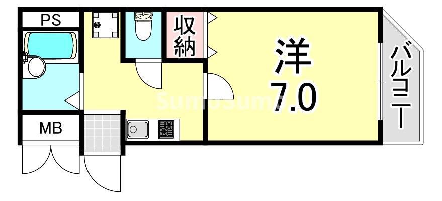 リンケージIII(1K/5階)の間取り写真