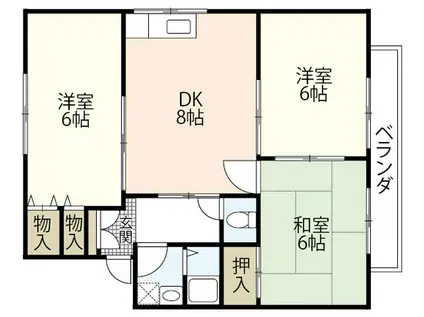 ハイカムール平原(3DK/2階)の間取り写真