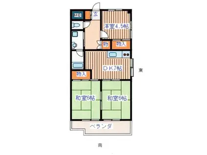 芳賀興産ビル(3DK/3階)の間取り写真