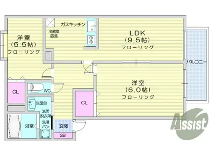 コートアフィニティ(2LDK/2階)の間取り写真