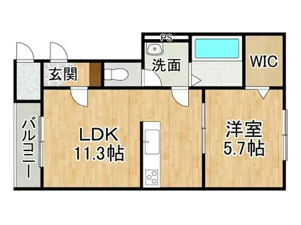 RUTILE(1LDK/3階)の間取り写真