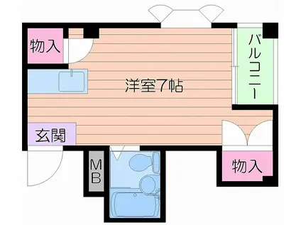 ラ・グランデル阿倍野(ワンルーム/4階)の間取り写真