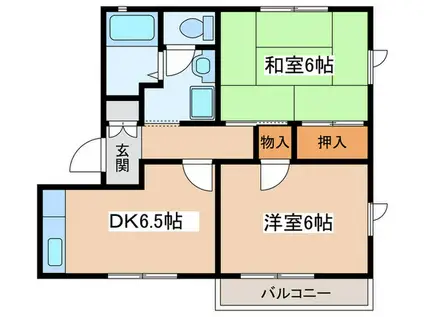 ファミールナルセC(2DK/2階)の間取り写真
