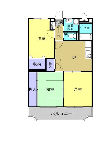 ピュアラ(3DK/3階)の間取り写真