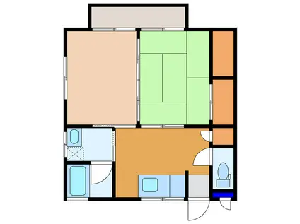 さわみ荘III(2DK/2階)の間取り写真