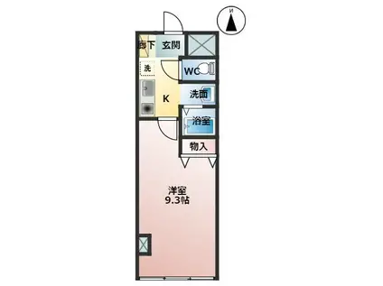 バルパレープラザ(1K/2階)の間取り写真