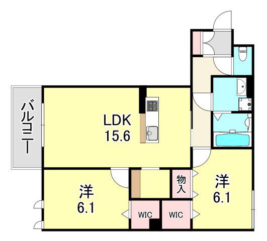 LA MAISON 高羽町(2LDK/1階)の間取り写真