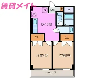 NEXTAGE A(2DK/1階)の間取り写真