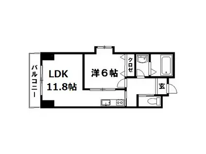 GARDEN昴(1LDK/4階)の間取り写真