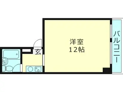 Mプラザ都島(1K/5階)の間取り写真