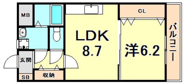 フレシール(1LDK/1階)の間取り写真