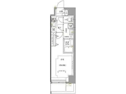ユリカロゼ五反野II(1K/4階)の間取り写真