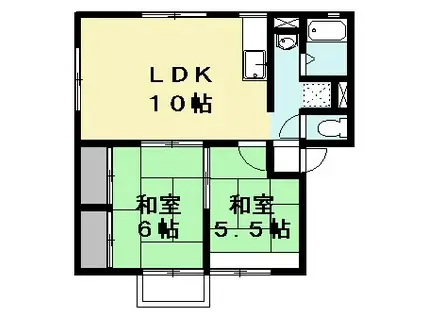 シティハイムソレイユB棟(2LDK/2階)の間取り写真